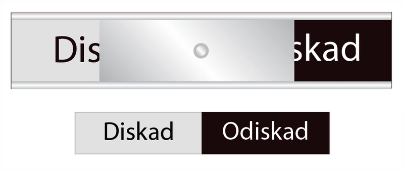 Skylt Diskad / Odiskad g/s
