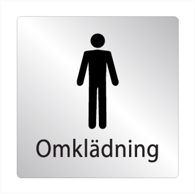 Skylt Omklädning herr