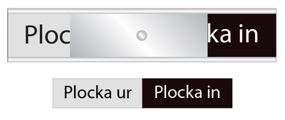 Skylt Plocka ur/Plocka in g/s