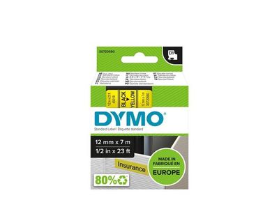 Tape DYMO D1 12mm svart på gul