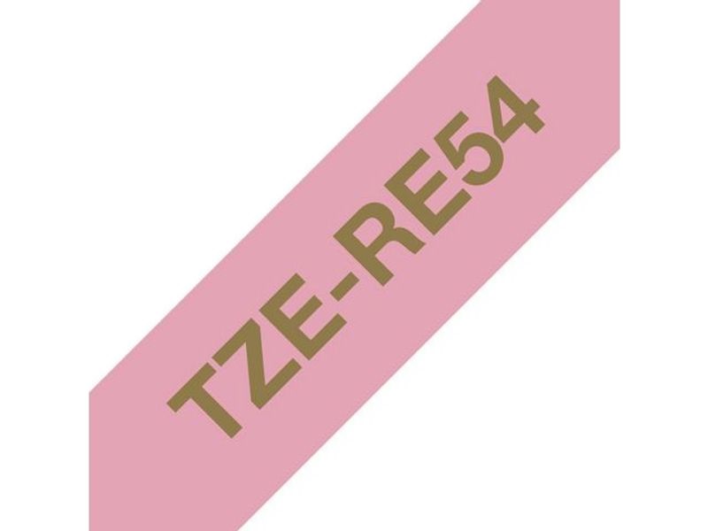 Tape BROTHER TZERE54 24mm guld på rosa