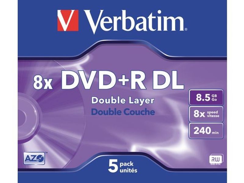 DVD+R VERBATIM 8,5GB Dual Layer 5/fp