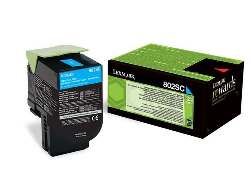 Toner LEXMARK 80C2SC0 802SC 2K cyan