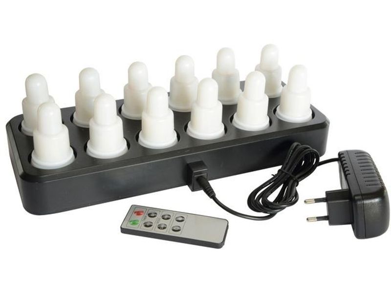 LED-ljus med laddare 65x40mm vit 12/fp