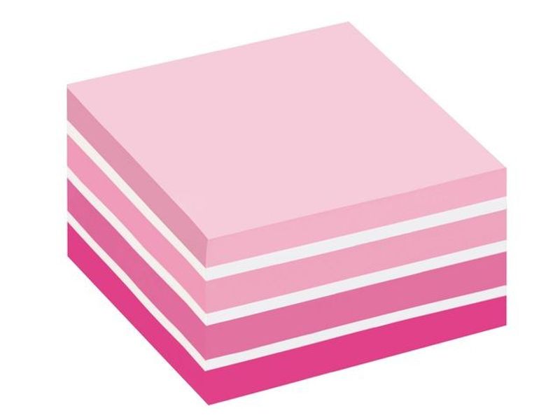 Notes POST-IT kub 76x76mm rosa/vit