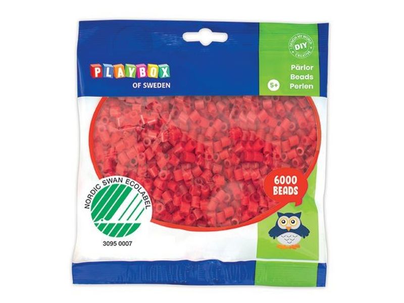 Rörpärlor Röd 6000st/fp