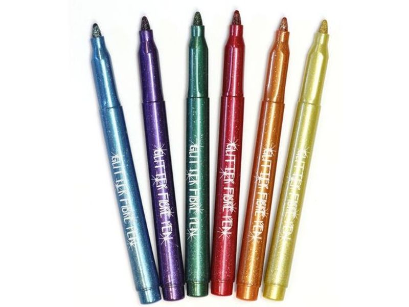 Fiberpennor Glitter 6/fp