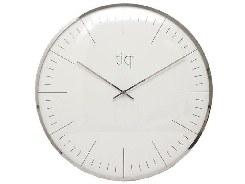 Väggur TIQ slim Ø40cm silver