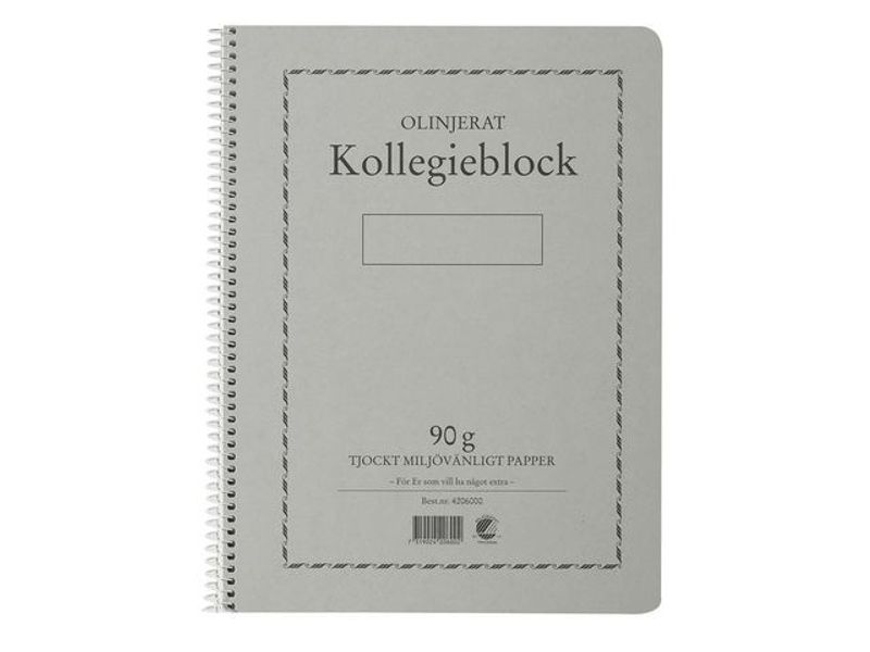 Kollegieblock A4 90g 70bl olinj TF