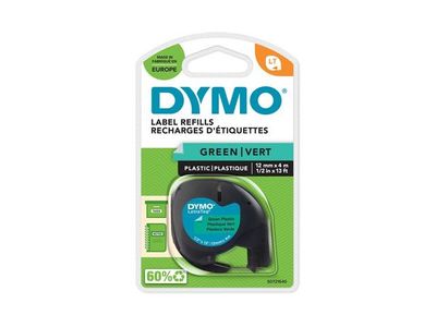 Tape DYMO LetraTag 12mm svart på grön