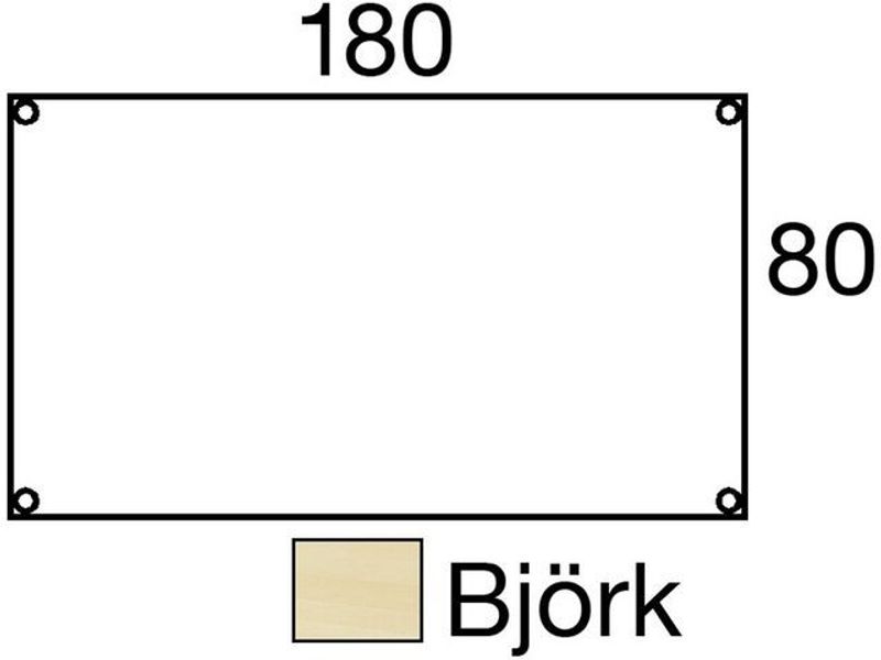 Bord frist 180x80cm björklaminat/svart