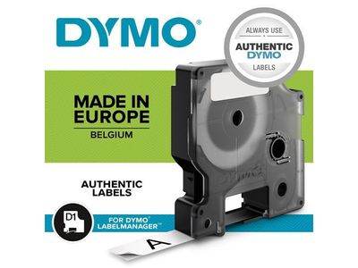 Tape DYMO D1 9mm svart på röd