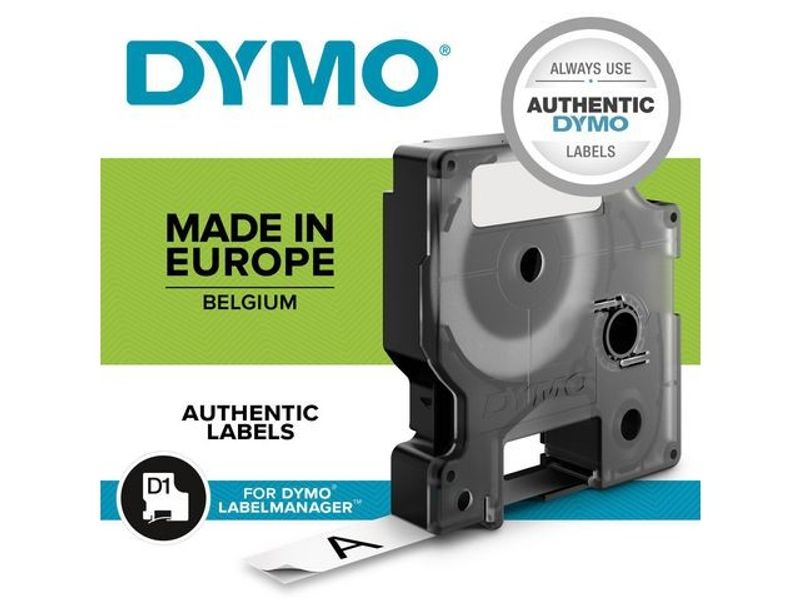 Tape DYMO D1 9mm svart på röd