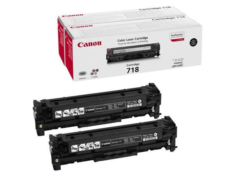 Toner CANON 718BK 2/fp 6,8K svart