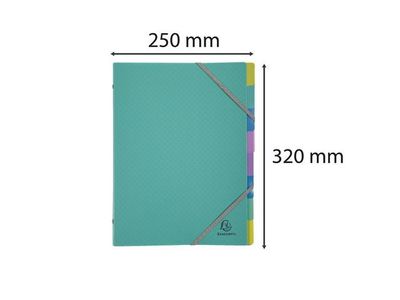 Sorteringmapp EXACOMPTA 8-f A4 PP turkos