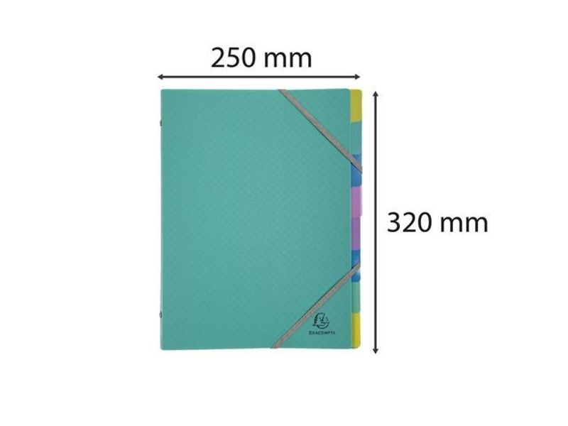 Sorteringmapp EXACOMPTA 8-f A4 PP turkos