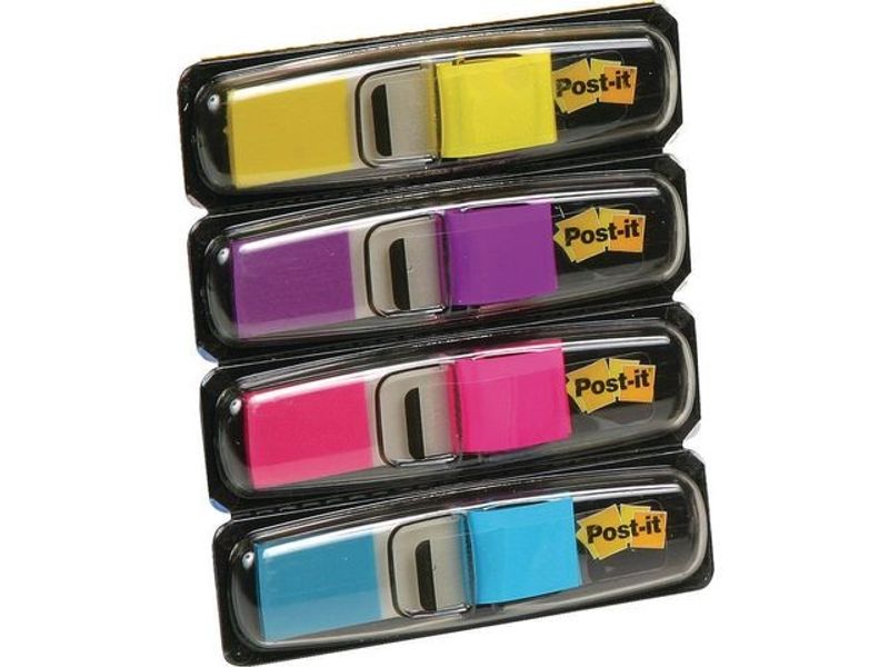 Index POST-IT 12X43mm neon 140/fp