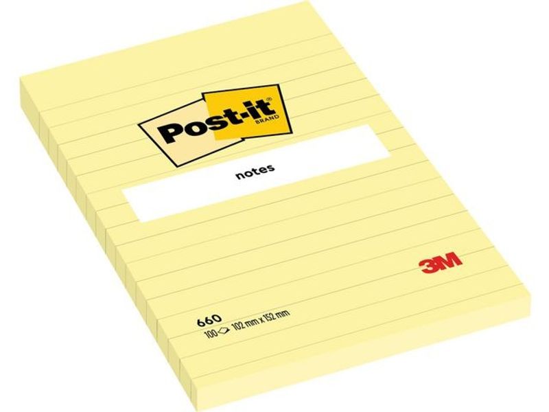 Notes POST-IT linjerat 102x152mm gul