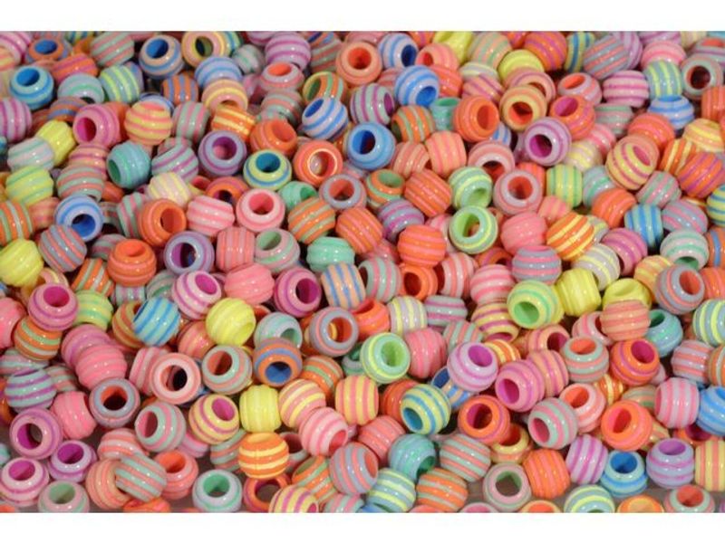 Plastpärla pastell ränder 1550/fp