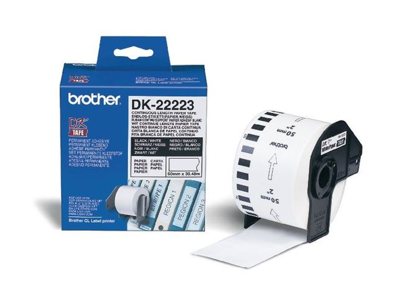 Etikett BROTHER DK22223 50mmx30,48m vit