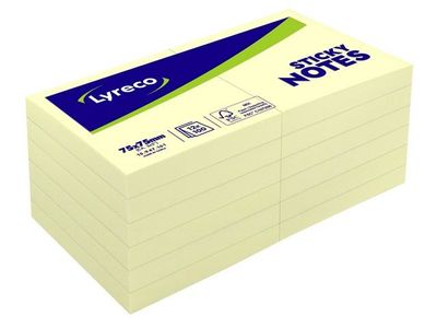 Notes LYRECO standard 75x75mm gul 12/fp