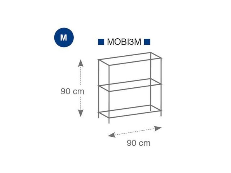 Hylla ALBA 3 hyllplan 90x90x35cm krom