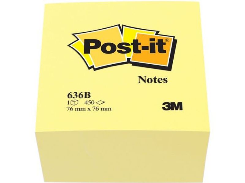 Notes POST-IT kub 2028 76x76 mm gul