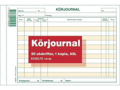 Blankett körjournal A5L 2x50 blad