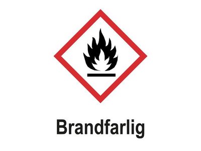 Skylt Brandfarlig A5 Plast