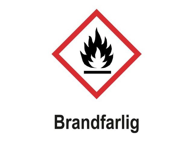 Skylt Brandfarlig A5 Plast