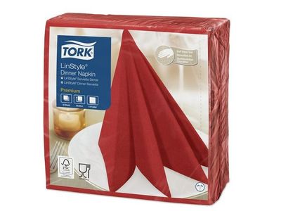 Servett TORK LinStyle röd 39x39  50/fp