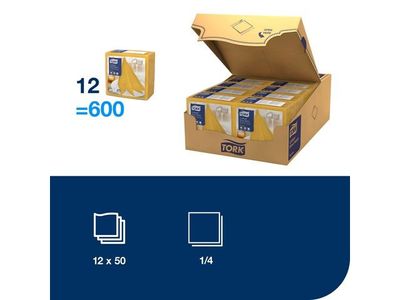 Servett TORK LinStyle 39x39cm gul 50/fp
