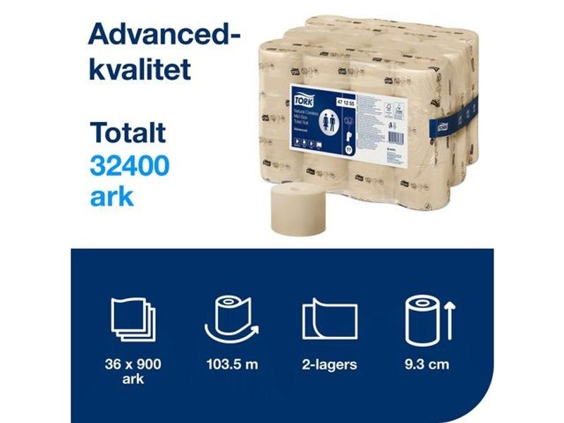 Toalettpapper TORK Adv T7 natur 36/fp