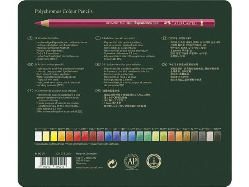 Färgpenna FABER CASTELL Polychroms 24/fp