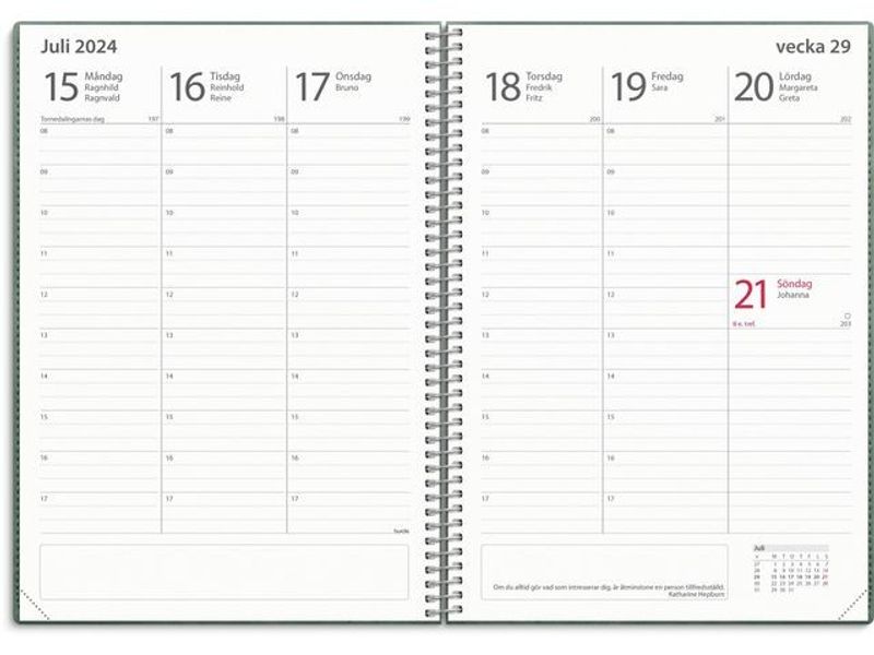 Kalender Study Twist grön A5 24/25