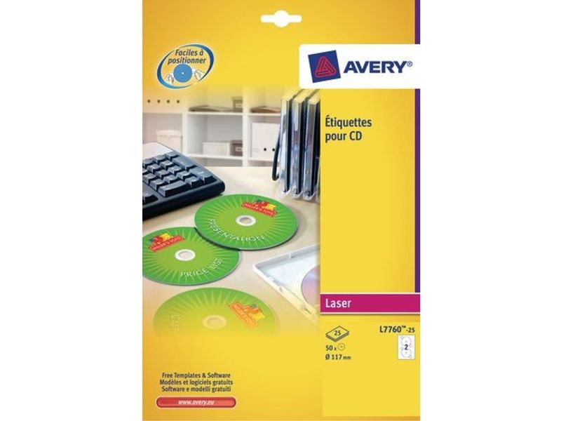 Etikett AVERY Fullface CD 50/fp