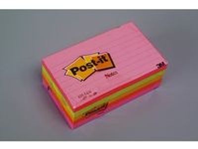 Notes POST-IT linjerat 76x127mm neon