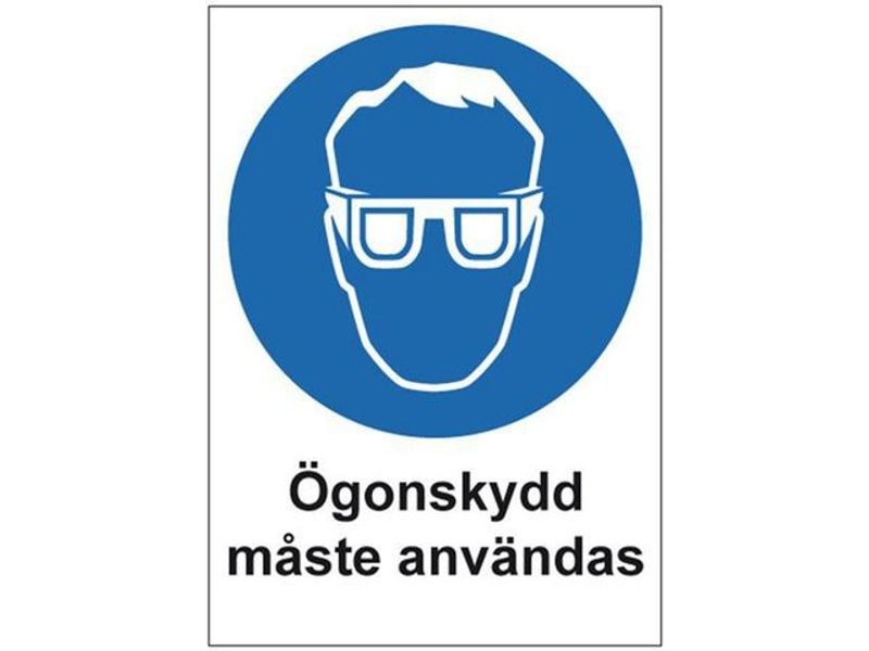 Skylt Ögonskydd A4 Plast