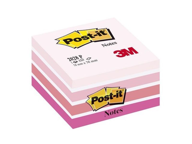 Notes POST-IT kub 76x76mm rosa/vit