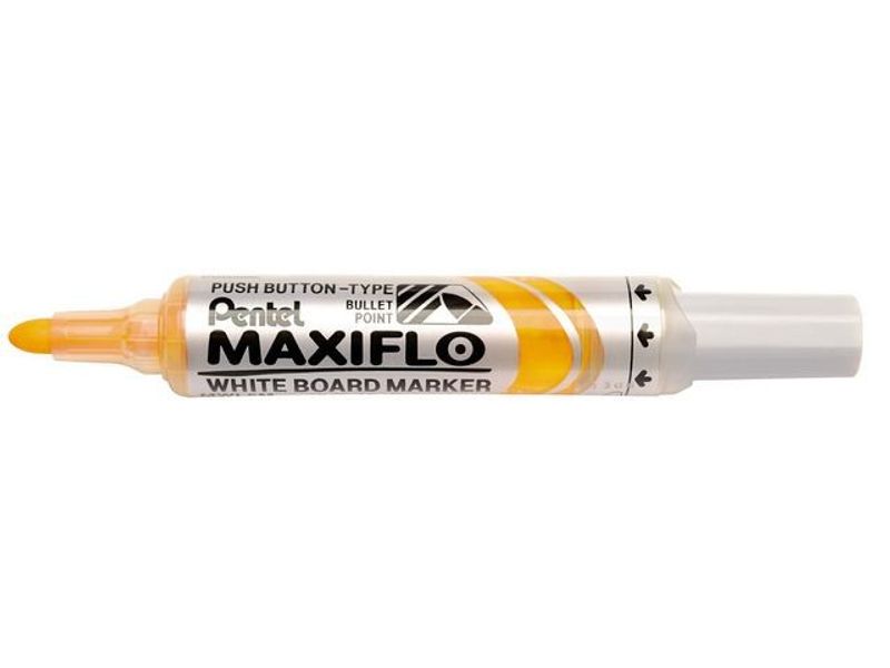 Whiteboardpenna PENTEL Maxiflo rund gul