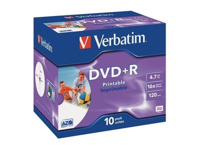 DVD+R VERBATIM 4.7GB Print Jewel 10/fp