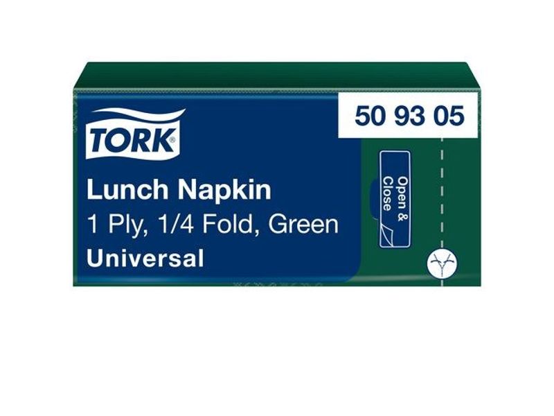 Servett TORK Lunch 1-lags m.grön 500/fp