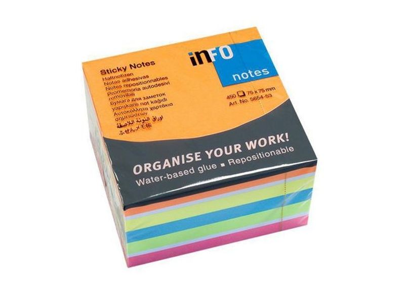 Notes INFO NOTES kub 75x75mm brilliant