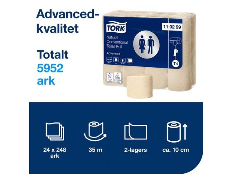 Toalettpapper TORK Adv T4 natur 24/fp