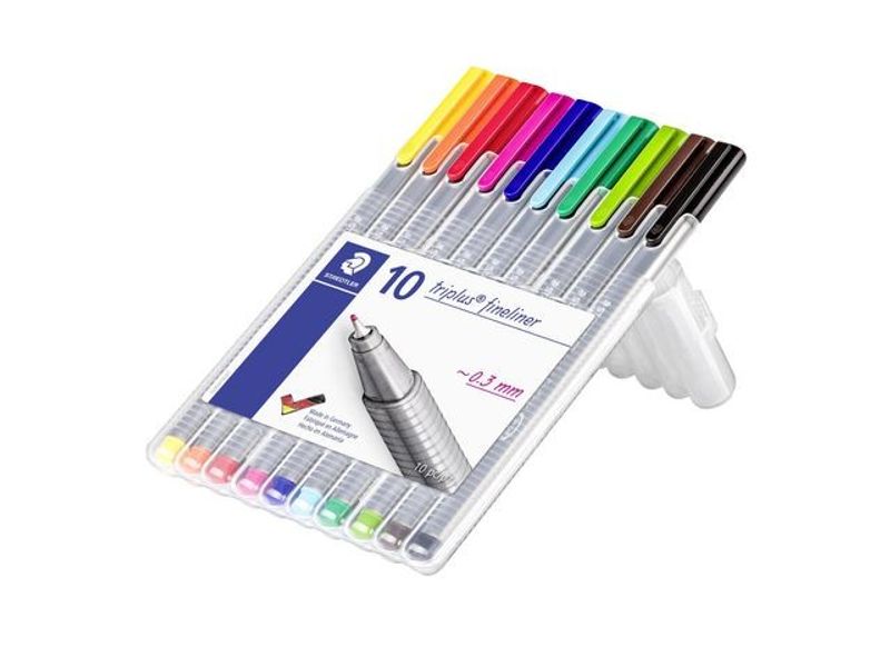 Fineliner STAEDTLER triplus 10 färger