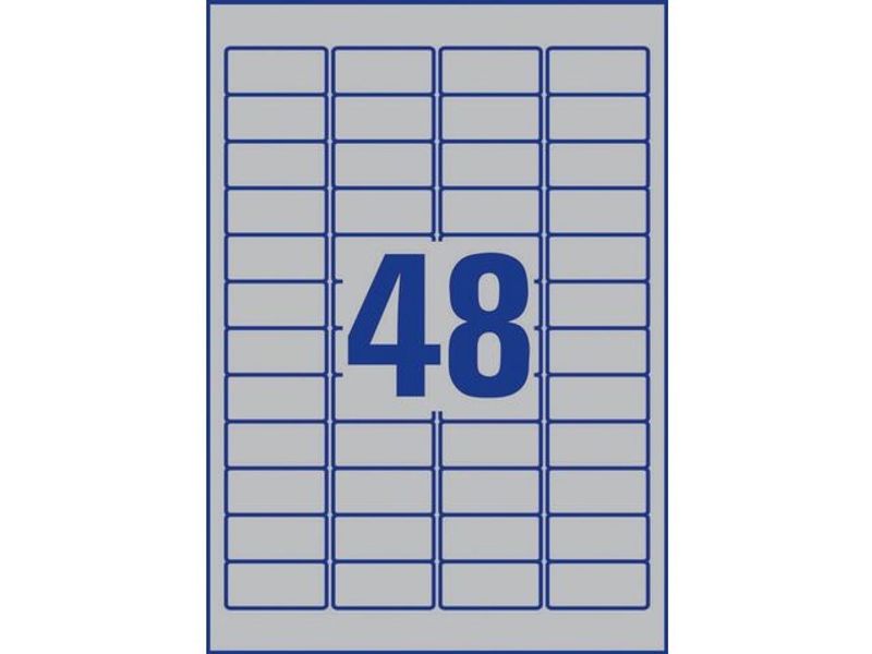 Etikett AVERY 45,7x21,2mm silver 960/fp
