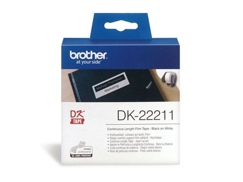 Etikett BROTHER DK22211 29mmx15,24m vit