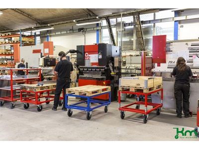 Pallvagn ställbar höjd 1200x800mm blå
