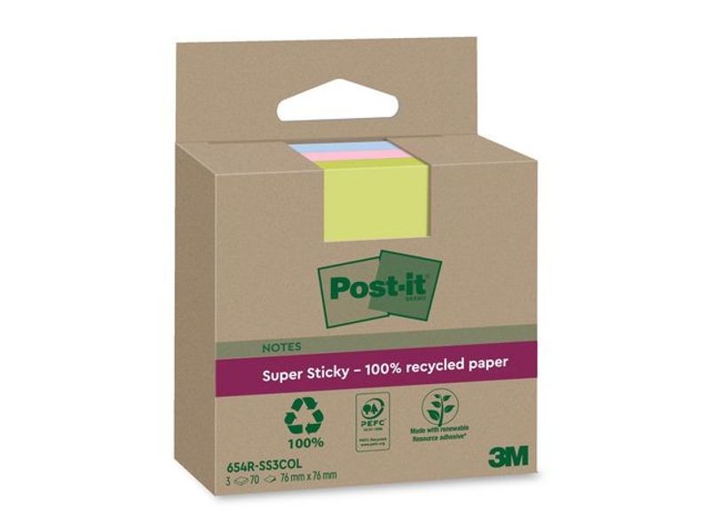 Notes POST-IT SS 76x76mm rec sort.f 3/fp