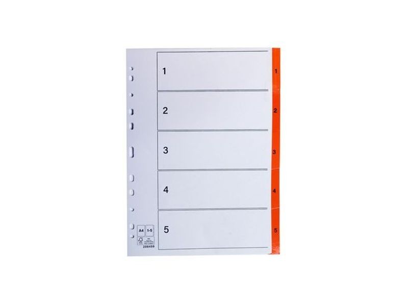 Register plastflik 1-5 orange 20/fp